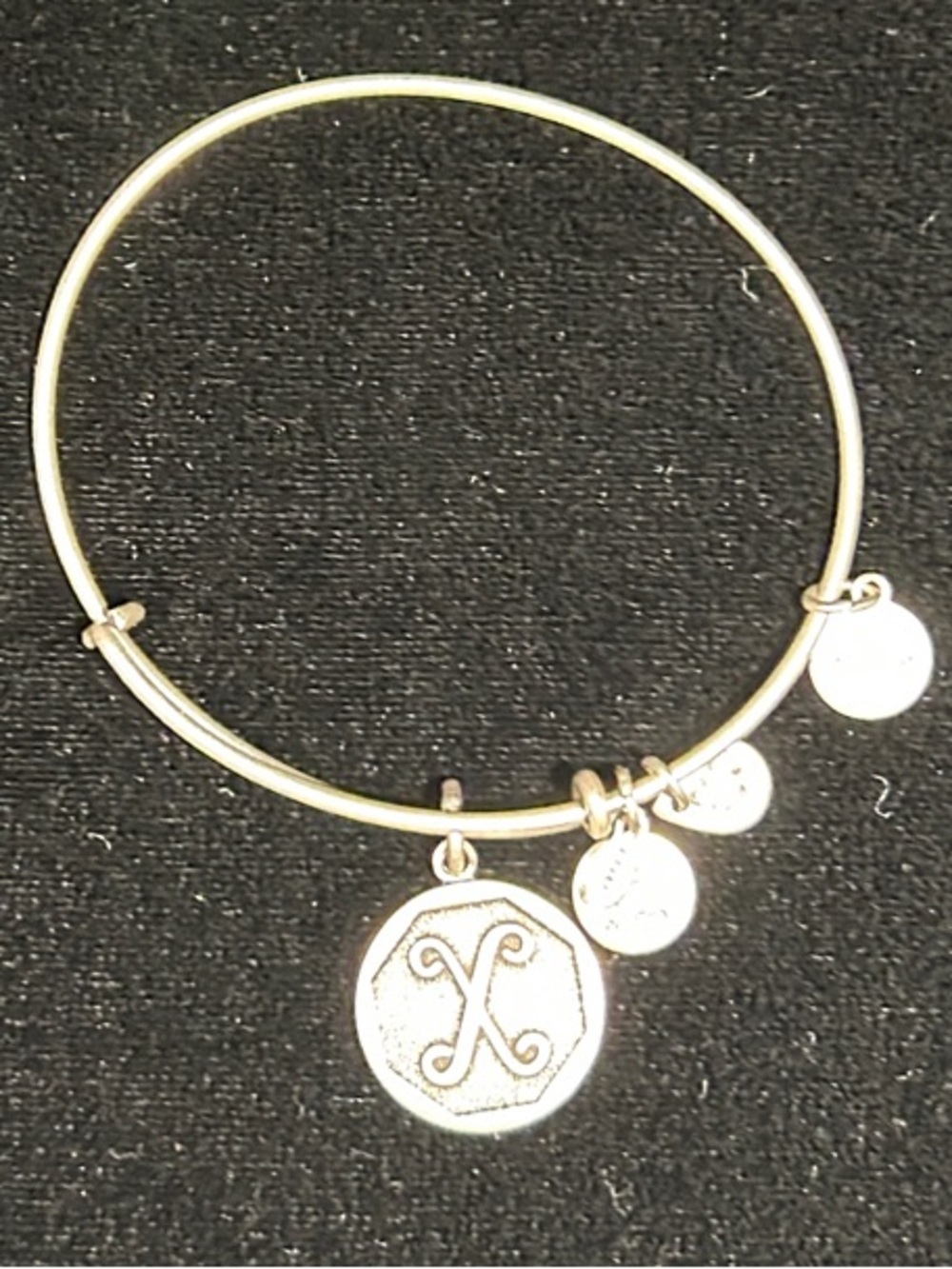 2 for $20 Alex and Ani Gold-Tone Initial Charm Bangle Bracelet